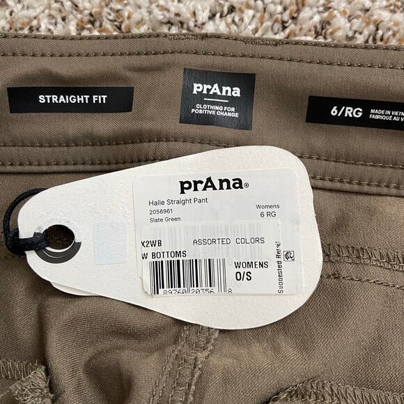 Prana Halle Straight Pant Womens 6 Reg Slate Green Standard Fit Low Rise Stretch - Picture 7 of 13